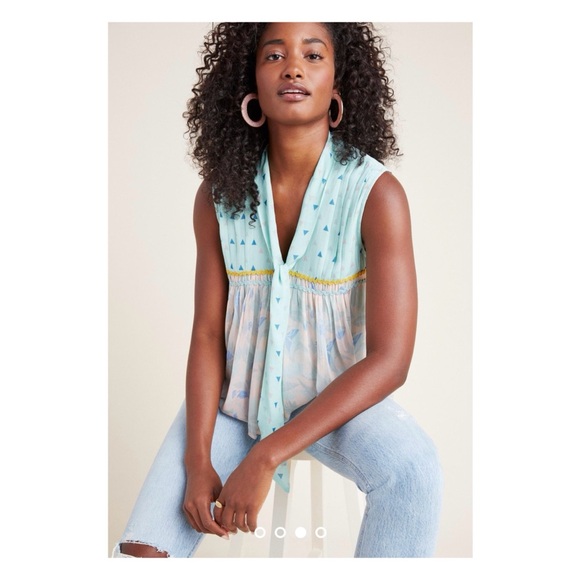 NWOT Anthropologie VERB by Pallavi Singhee Samira Top in Mint  Size Small - Picture 1 of 12